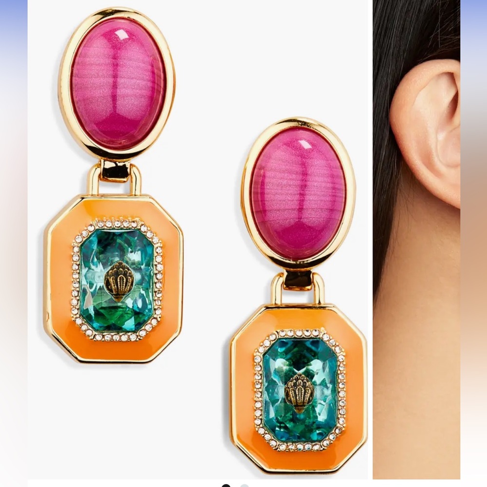Kurt Geiger London Enamel Stone Drop Earrings